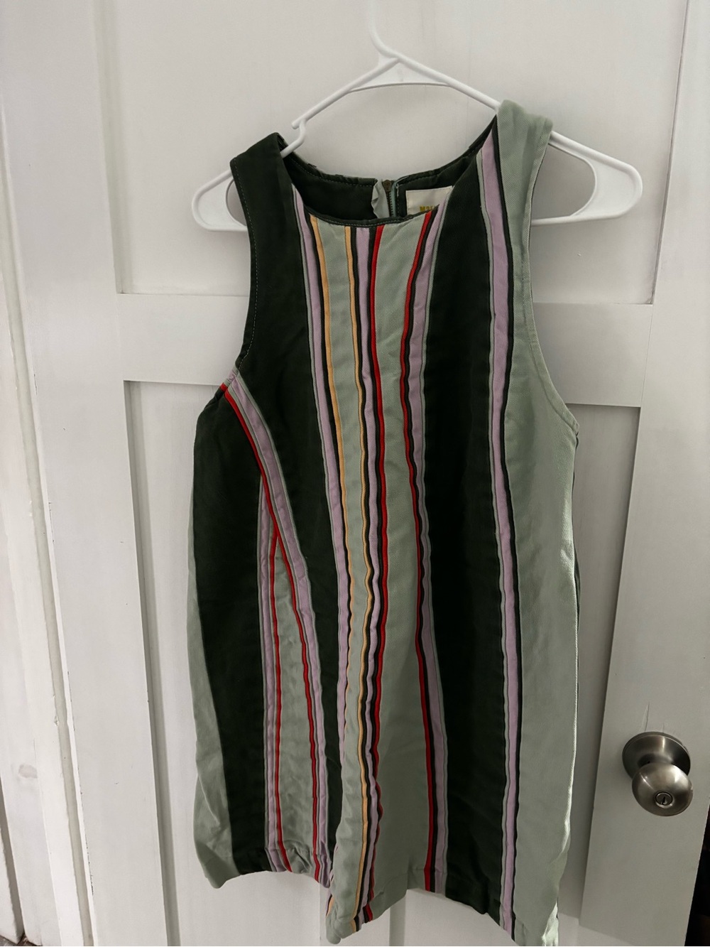 Maeve Green and Lavender Striped Dress Size L